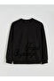 Xside Black Crew Neck Printed Men's Thick Sweatshirt - 5