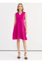 V-Neck Plain Fuchsia Standard Women's Dress 25Ysl7636