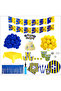 Fan Yellow Navy Blue 8-Person Full Birthday Set