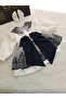 Navy Blue Dress with Detailed Embellishments - 3