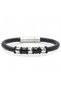 Genuine Leather and 316L Steel Black Men's Bracelet 31834B21D1 - 5