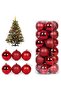 12 Pieces Bright Red 3 cm Mini Christmas Ball, Christmas Pine Tree Ball, Ornament Ball - 7