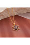 Amethyst Stone Lotus Flower Silver Necklace