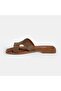 Women's Brown Patent Leather Slippers - 3