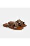 Women's Brown Patent Leather Slippers
