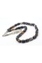 Genuine Natural Capsule Cut Striped Black Agate Prayer Beads 1St Quality Natural Stone - 4