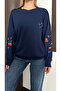 Women's Navy Blue Modal Fabric Sweatshirt - 6
