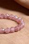 Certified Strawberry Quartz Natural Stone Faceted Macrame Bracelet Odt054 - 3