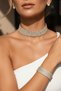Gold Color Stone Detailed Necklace Earrings and Bracelet Set