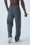 Large Size Loose Long Leg Pleated Men's Trousers Dark Gray - 3