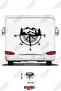 Camper Sticker Coating with Mountain and Compass Image