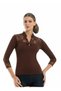 Wide Lace Placket Long Sleeve Elastane Blouse 2176 - 2