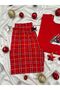 New Year's Red House Patterned Women's Pajama Set - 3