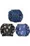 Drawstring Makeup Bag Waterproof Large Cosmetic Toiletry Organizer BAG001(3 pack)