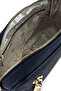 Women's Faux Leather Navy Blue Messenger Bag - 5
