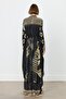Patterned Abaya Black - 4