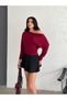 Burgundy Boat Neck Off Shoulder Blouse - 4