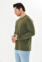 Men's Cotton V-Neck Long Sleeve T-Shirt Khaki 5021-H - 5
