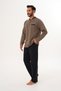 Men's Starry Plaid Brown Pajama Set 8033 - 6