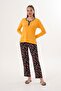 Women's Cotton Modal Open Placket Yellow Pajama Set 7019 - 8