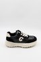 Women's Lace-Up Leather Casual Sports Shoes Gj318 - Black - 36