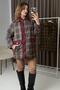 Women's quilted sporty and stylish plaid jacket