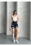 Women's High Waist Tassel Denim Jeans Shorts - 7