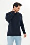 Men's Cotton V-Neck Long Sleeve T-Shirt Navy Blue 5021-L - 3