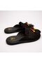 Brown Suede Genuine Leather Beaded Women's Saba Slippers - 4