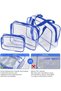 Toiletry Bag 3 Pack Clear Travel Bags for Toiletries Make Up Bag Cosmetic Organizer(Blue) - 4