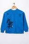 Oversized Simit Yaka Have the Fun/Nyc Printed 3 İp Ş Fleece-Lined Children's Sweatshirt - 3