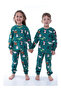 New Year Themed Green Penguin Unisex Children's Pajama Set