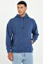 Men's Regular Fit Hooded Light Navy Blue Sweatshirt - 3