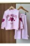 Girls' Heart-Patterned Wide-Leg Tracksuit Set - 3