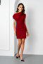 Women's Burgundy Off Shoulder Mini Dress - 2