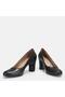 BIG SIZE WOMEN'S HEEL SHOES 41-42-43-44-BLACK SKIN - 5