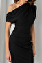 Women's Black Off Shoulder Mini Dress - 5