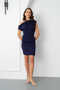 Women's Navy Blue Off-Shoulder Mini Dress - 2