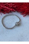 Star Detailed Silver Color Steel Bracelet Cord 18 cm - 3
