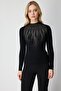 Stone Embroidered D Mock Neck Knitwear Sweater 60389-26K