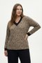 V-Neck Ribbed Relaxed Fit Bamboo Viscose Blouse
