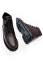 Men's Brown Thick Poly Sole Lace-Up Casual Winter Boots - 4