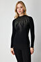 Stone Embroidered D Mock Neck Knitwear Sweater 60389-26K - 2