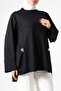 Polyviscose Wide Cut Tunic with Metal Brooch Detail – Stylish & Modern Design - 3