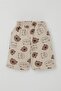 Baby Boy Shorts Set Cute Teddy Bear Printed 9 Months-3 Years, Ecru - 5