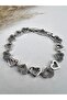 Stone Heart Women's Bracelet Silver - 4