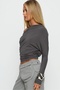 One-Shoulder Fitted Batwing Sleeve Stretchy Fabric Blouse - 3