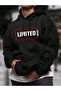 Unisex Black Oversized Hooded 100% Cotton 3 Thread B Printed Hoodie Wide Size