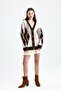 Fleece-Lined Coffee Cardigans with Baklava Pattern - 6