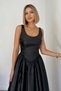 Black Leather Midi Dress – Sleeveless, Relaxed Fit, Stylish Leather Dress - 6